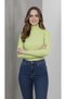 Women's Full-Length Ribbed Lycra Camisole Badi Slim Long Sleeve - Mint Green Mariposa Secret - 3