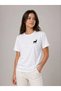 Women's Minimal Moose Logo T-Shirt Crew Neck Short Sleeve Summer T-Shirt - White