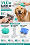 3-Piece Cat and Dog Grooming Set – Washing Pouch with Shampoo Container, Flea and Tick Comb, Finger Toothbrush
