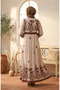 Large size floral patterned viscose dress 4084-02 beige - 5