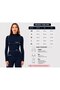 Dark Navy Blue Zippered Long Sleeve T-Shirt Blouse - 5