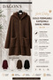 Gold Zippered Hooded Women's Beard Long Cardigan 80 cm - 2