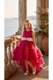 Girl's Tailed Glittery Bow Detailed Puffy Evening Dress
