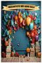 Graduation Ceremony, School Event, Photo Shoot, Fabric Backdrop 250X200Cm with Sewing Attachment