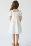 Girl's Dress with Floral Embroidery and Elastic Sleeves, 6-12 Years, Ecru - 2