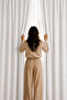 White Blackout Light-Proof Blackout Background Curtain, Battery-Free Single Panel Blackout Sunshade, Suitable for Every Room - 3