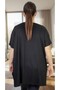 Necklace Accessoried Cycle Collar Collar Short Sleeves Loose Cut Viscose Fabric Extra Large Size Blouse Black - 3