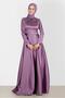 Pearl and Stone Embroidered Satin Evening Dress 50215
