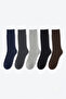 5-Piece Mixed Color Men's Cotton Full Terry Winter Thermal Socks - Premium - 3