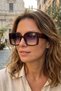 Women's Uv400 Large Frame Square Brown Sunglasses 23025 C3 - 3