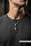 Eagle Phases of the Moon Handcrafted Stainless Steel Chain Men's Necklace - 2