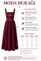 Square neck long dress with strap and bow detail - burgundy - 5