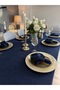 Pearl Velvet Textured Navy Blue Tablecloth (Napkins Not Included)
