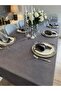 Pearl Velvet Textured Tablecloth Smoked (Napkins Not Included) - 4