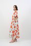 PATTERNED V-NECK LONG DRESS - 4