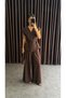 Women's Tie-Waist Vest Suit Brown