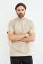 Text Embroidered Crew Neck T-Shirt - 6