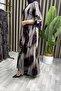 Mahi̇de Dress Viscose Fabric Women's Purple Patterned Full Buttoned Hijab Comfortable Cut Dress - 4