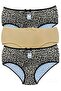 High Waist Leopard Printed Bato Folding 3-Piece Panties 5000-2 - 2