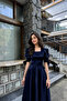 NAVY BLUE SATIN DREAM DRESS - 4