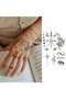 Collection of Patterned Herbal Hand Tattoo Stickers: Bat, Letters, Snake, Sun, North Star, Sword,... - 2