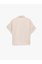 Modal Fabric Folded Detailed Short Sleeve Oversize Shirt - 7