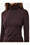 Slim Fit Long Sleeve Gathered High Neck Blouse - 5