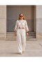 Lace-Up Blouse and Pants Set - 5