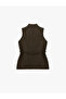 Slim Fit Belted High Neck Sleeveless Blouse - 6
