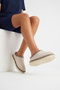 Women's Tazz Suede Textured House Slippers with Knitted Detail, Closed Toe, Comfortable Home Shoes, Soft Sole, New - 7