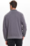 Men's Relax Fit Comfortable Cut Cotton 3 Thread Zippered Polo Neck Dark Gray Sweatshirt - 8