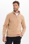 Unisex Relax Fit Comfortable Cut Cotton Fleece Inside Half Zipper Stone Color D Mock Neck Sweatshirt - 4