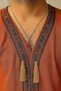 Hz. Red Detailed Unisex Necklace with Ali Written Zülfikar Figure - 60 cm Chain, Islamic Symbol Jewelry - 3