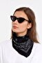 Ethnic Pattern Scarf 100% Cotton Unisex Black