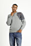 Crew Neck Patterned Wool Slim Fit Slim Fit Knitwear Sweater - 5