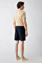 Techno-Line Regular Fit Knitted Flexible Sweat Shorts with Snap Fasteners and Elastic Waist - 5