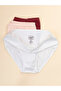 Top Bottom Set of 3 pairs of women's panties, high waist, Modal Cotton , Daily, cream, dusty pink, burgundy, L - 6