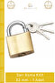 # Padlock Brass Body Durable Professional Hardened Steel Shackle Yellow Padlock 32 mm - 1 Piece