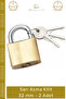 # Hasp Lock Brass Body Durable Professional Hardened Steel Shackle Yellow Padlock 32 mm - 2 Pieces