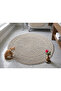 Cotton Round Bath Mat Beige Color 120*120
