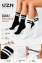 6 pairs black white college socks cotton sports ankle socks unisex casual