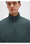 Semi-Zip Green Basic Sweatshirt 0S10419-71598 - 6