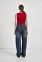 Square Neck Strap Snap Fastener Flexible Bodysuit - 6