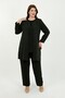 Women's Khaki Sparkling Stone Embellished Elegant Two-Piece Plus Size Evening Dress Set - 4