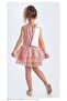 Collar Bow Sparkling Sequin Fabric Girls' Evening Dress - 3