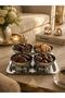 Stainless Steel 4-Piece Pedestal Bowl Set + 1 Tray – Luxury Tray Serving Set - Breakfast Jam Set - 2