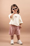 Summer Girls' Embroidered Oversize Set with Shorts, 100% Cotton, Ages 1-6 - 7