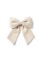 Beige Chiffon Bow Automatic Clip-On Hairpin - Ribbon Hair Accessory with Different Color Options - 2