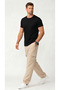 Men's Beige Parachute Fabric Baggy Trousers with Commando Pockets and Adjustable Clip-On Legs - 5