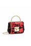 Mini Girls' Festive, Daily, Stylish Shoulder Bag with Pearl Handle and Shiny Sequin Chain Strap - 2